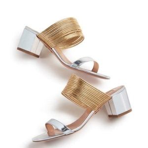 Aquazurra Rendez Vous sandals in silver/gold SZ 36.5